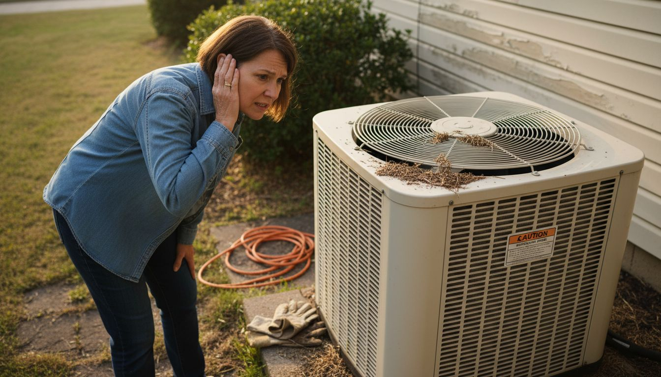 Homeowner near malfunctioning condenser fan
