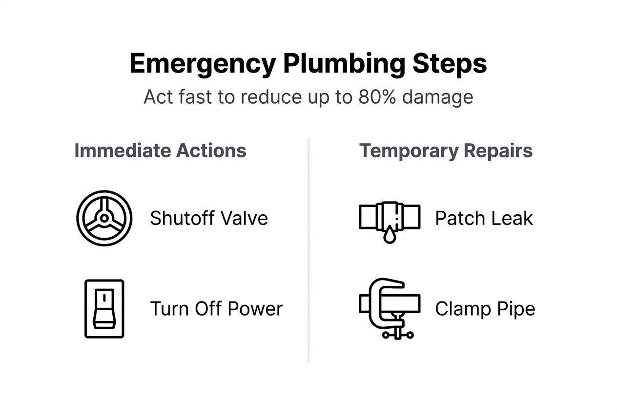 Infographic showing emergency plumbing workflow steps