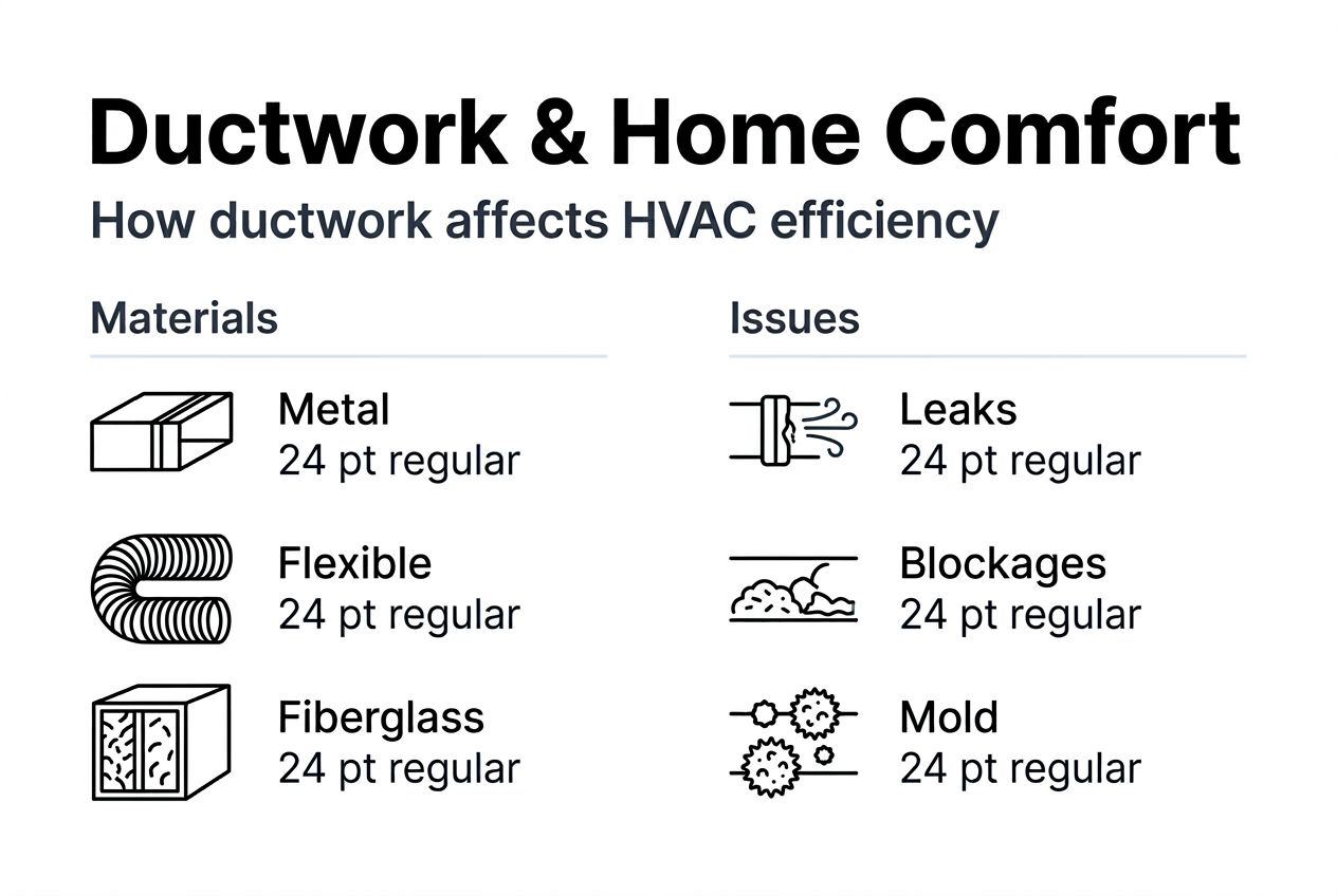 Infographic showing ductwork efficiency factors