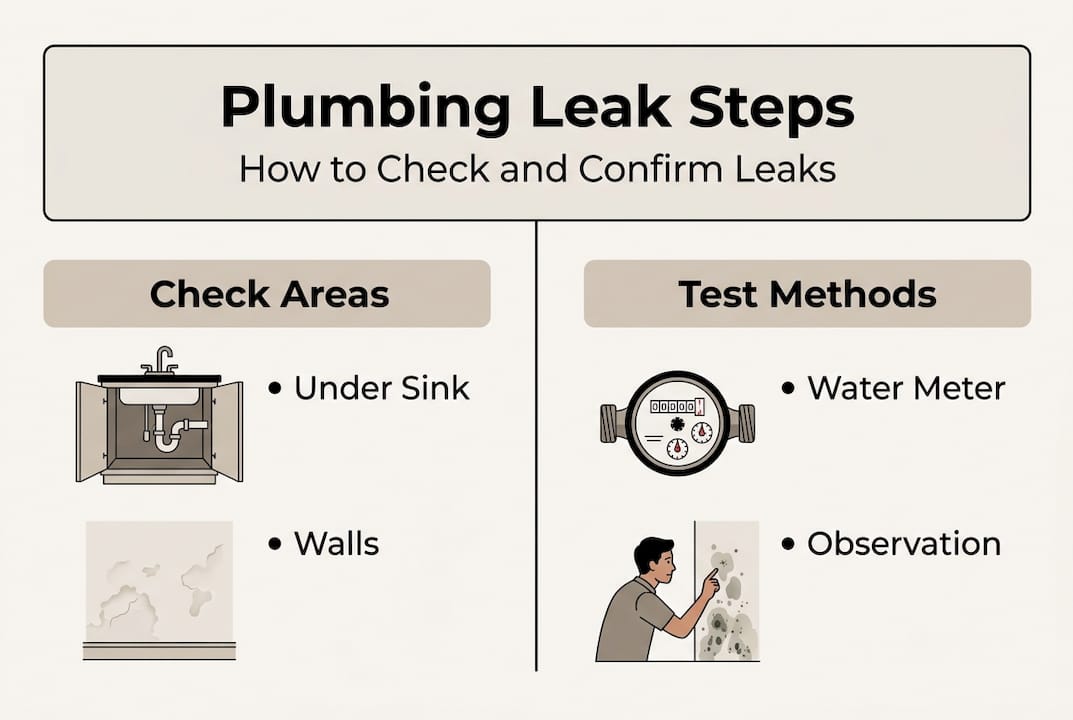 Infographic overview of leak detection process