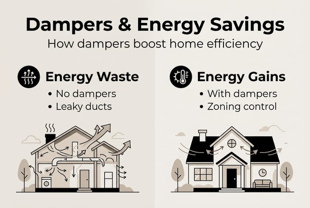 Infographic on dampers and energy savings