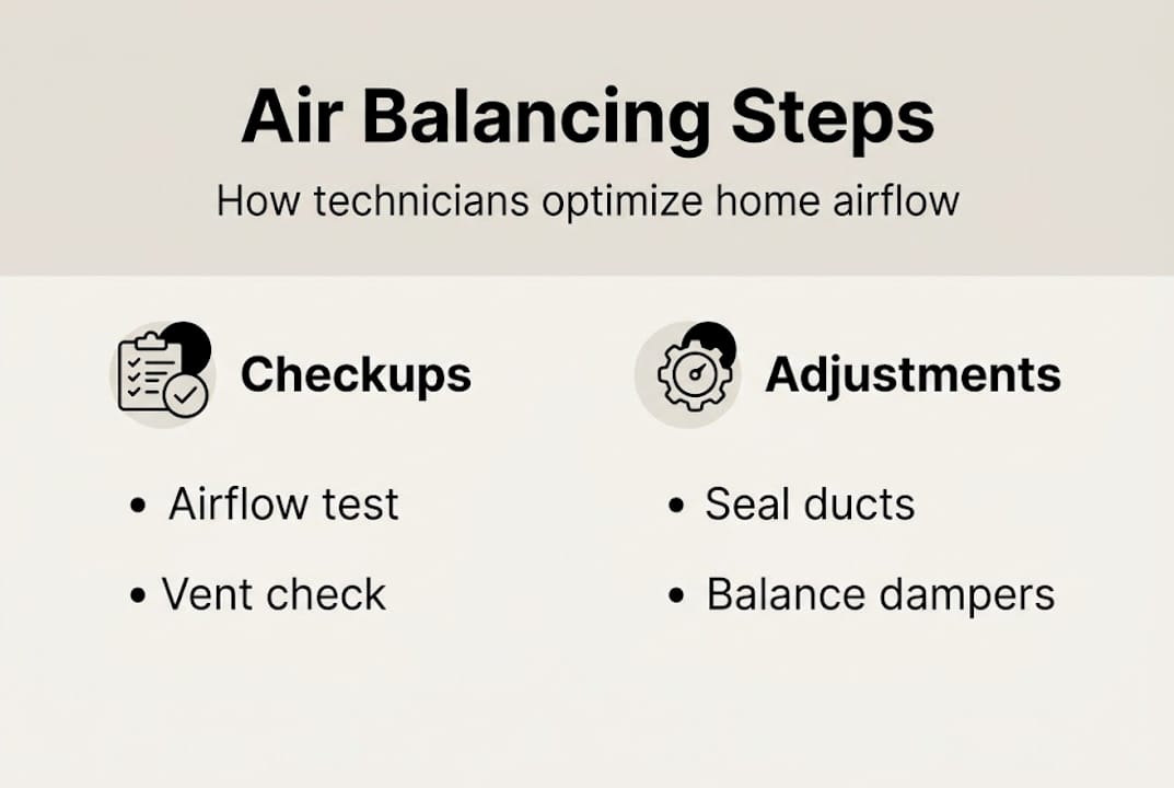 Infographic showing air balancing basic steps