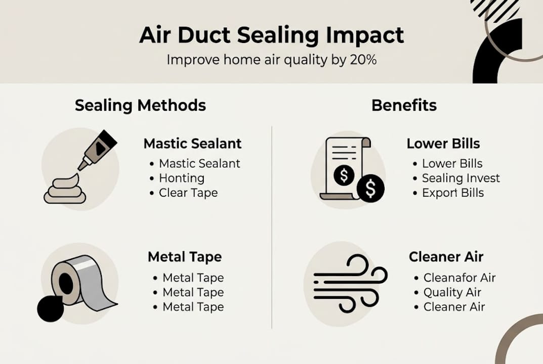 Infographic summarizing air duct sealing impact