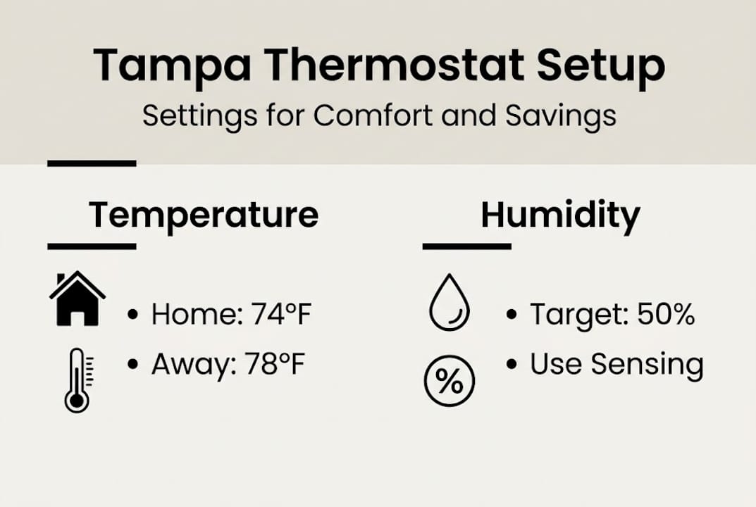 Infographic thermostat settings for Tampa homes