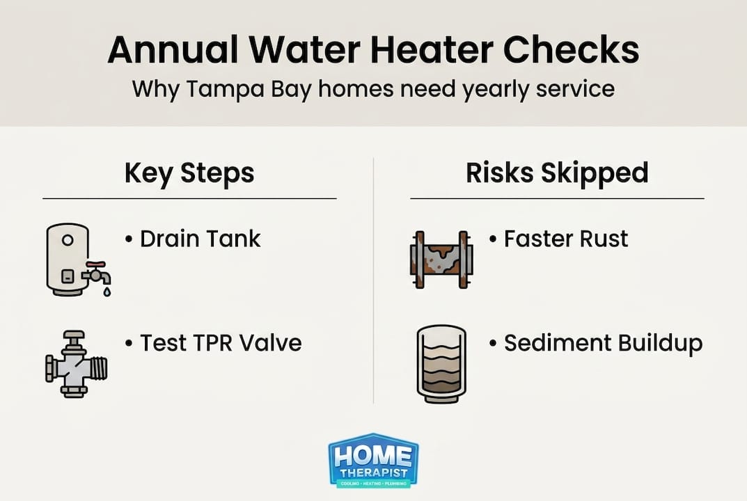 Infographic annual water heater check steps
