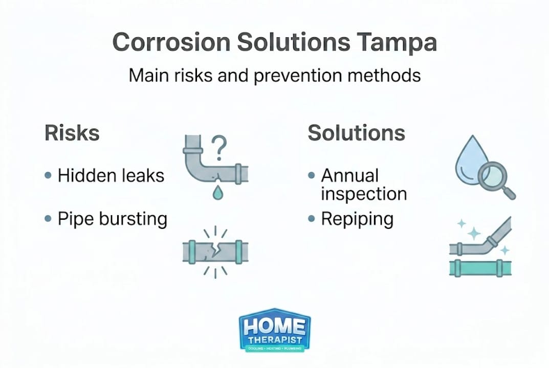 Infographic showing corrosion risks and solutions