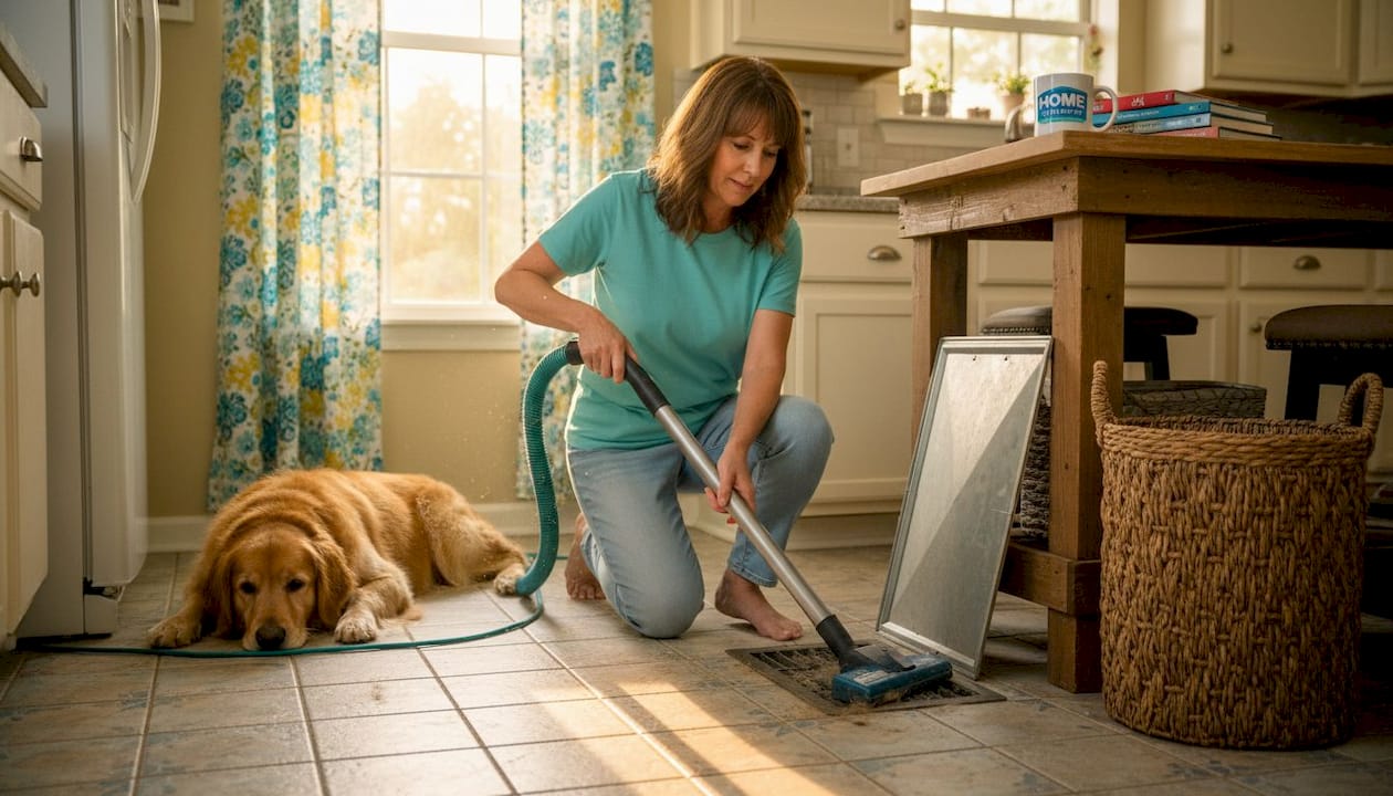 Vacuum cleaning vent with dog and pet hair