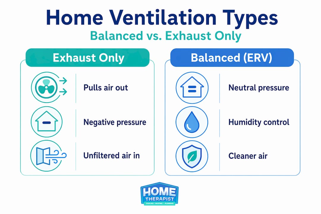 Infographic comparing ventilation system types