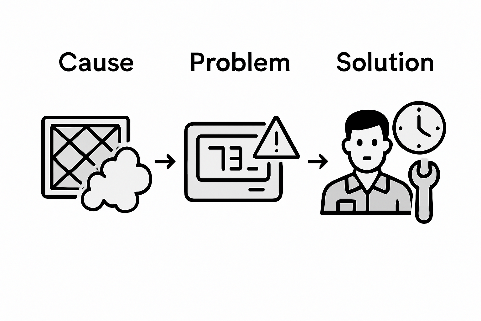 Infographic of common HVAC failures and fixes