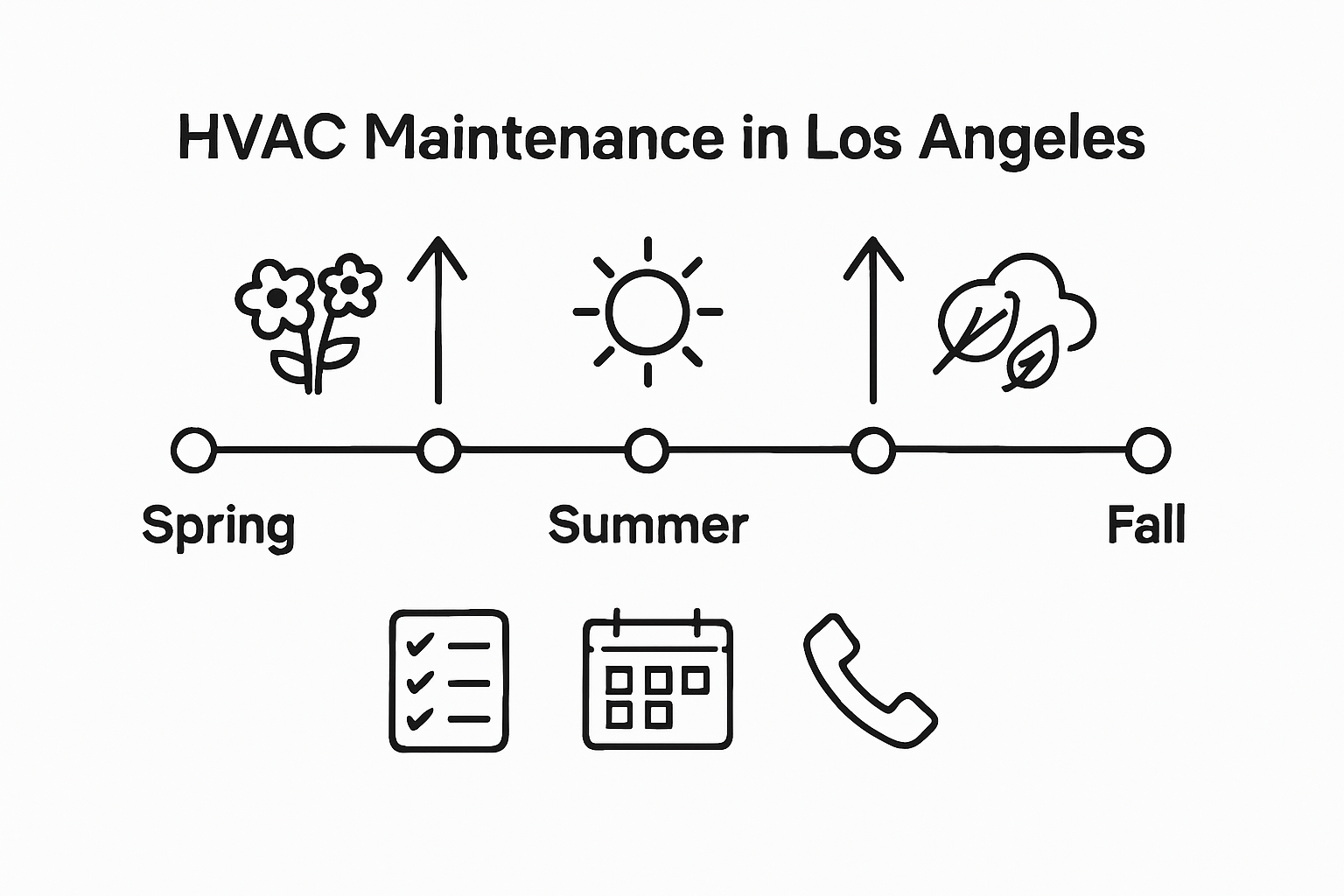 Infographic showing best times to schedule HVAC in LA