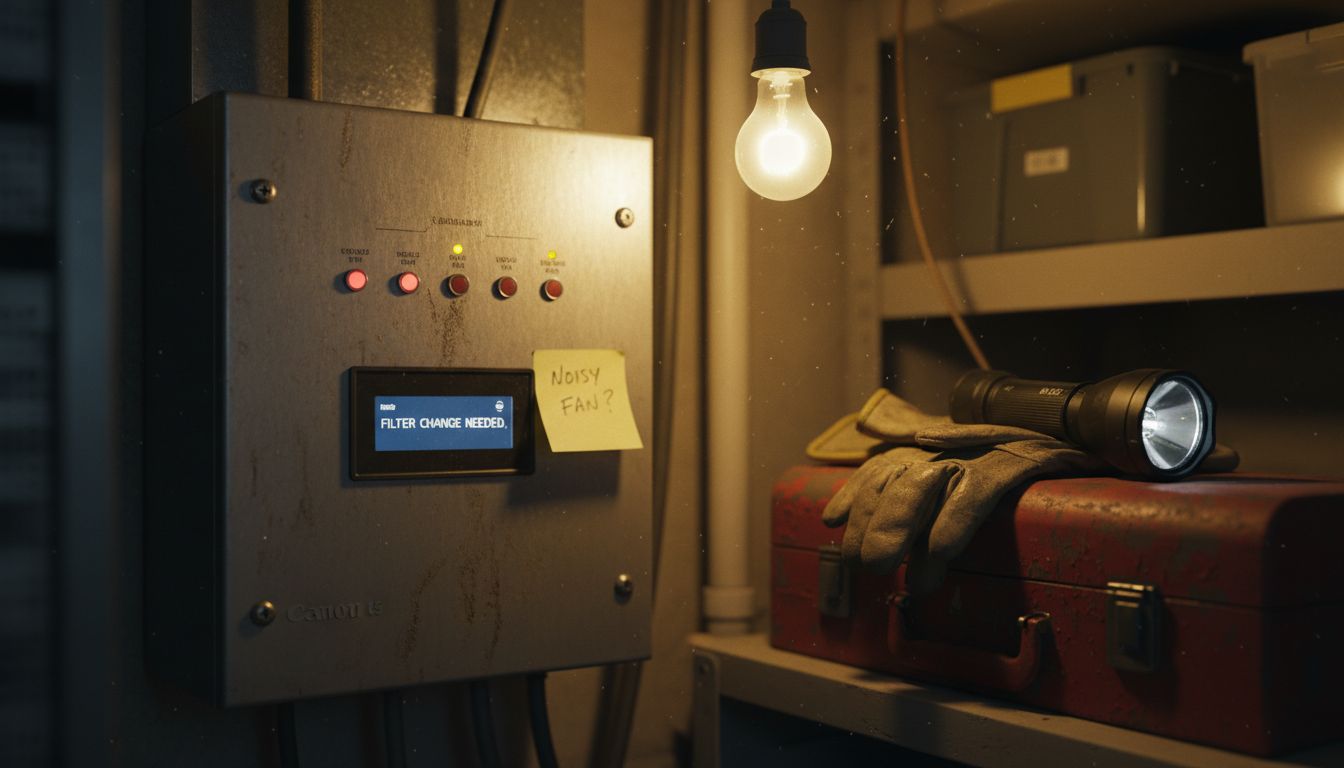 Warning lights on HVAC control panel