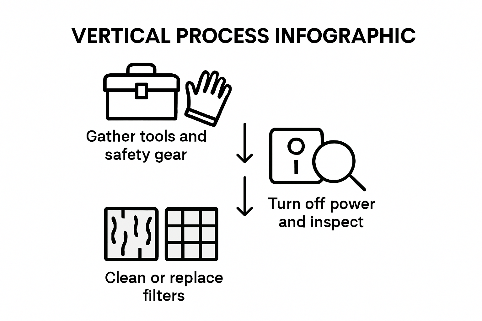 HVAC maintenance steps process infographic