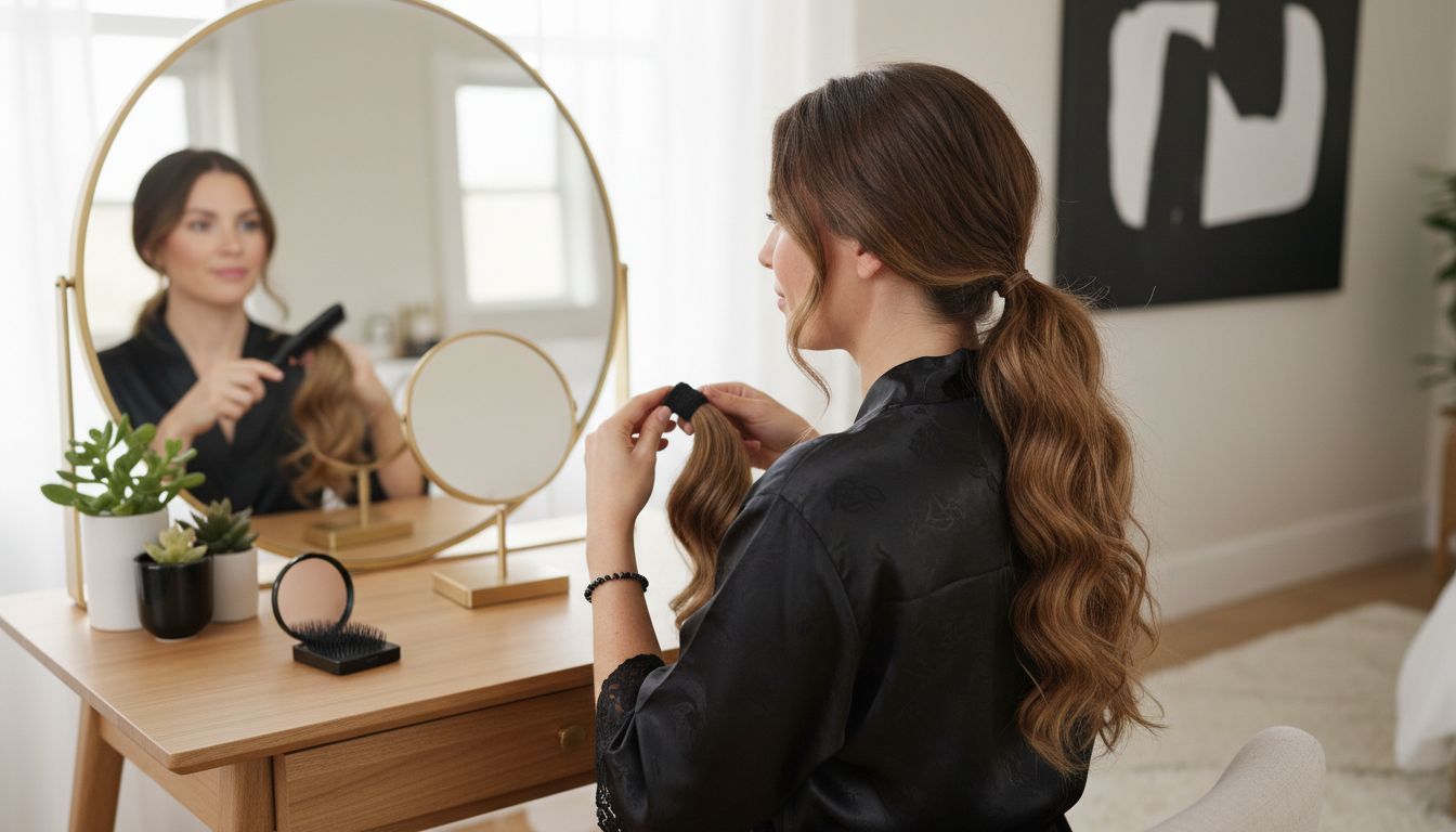 applying ponytail extension