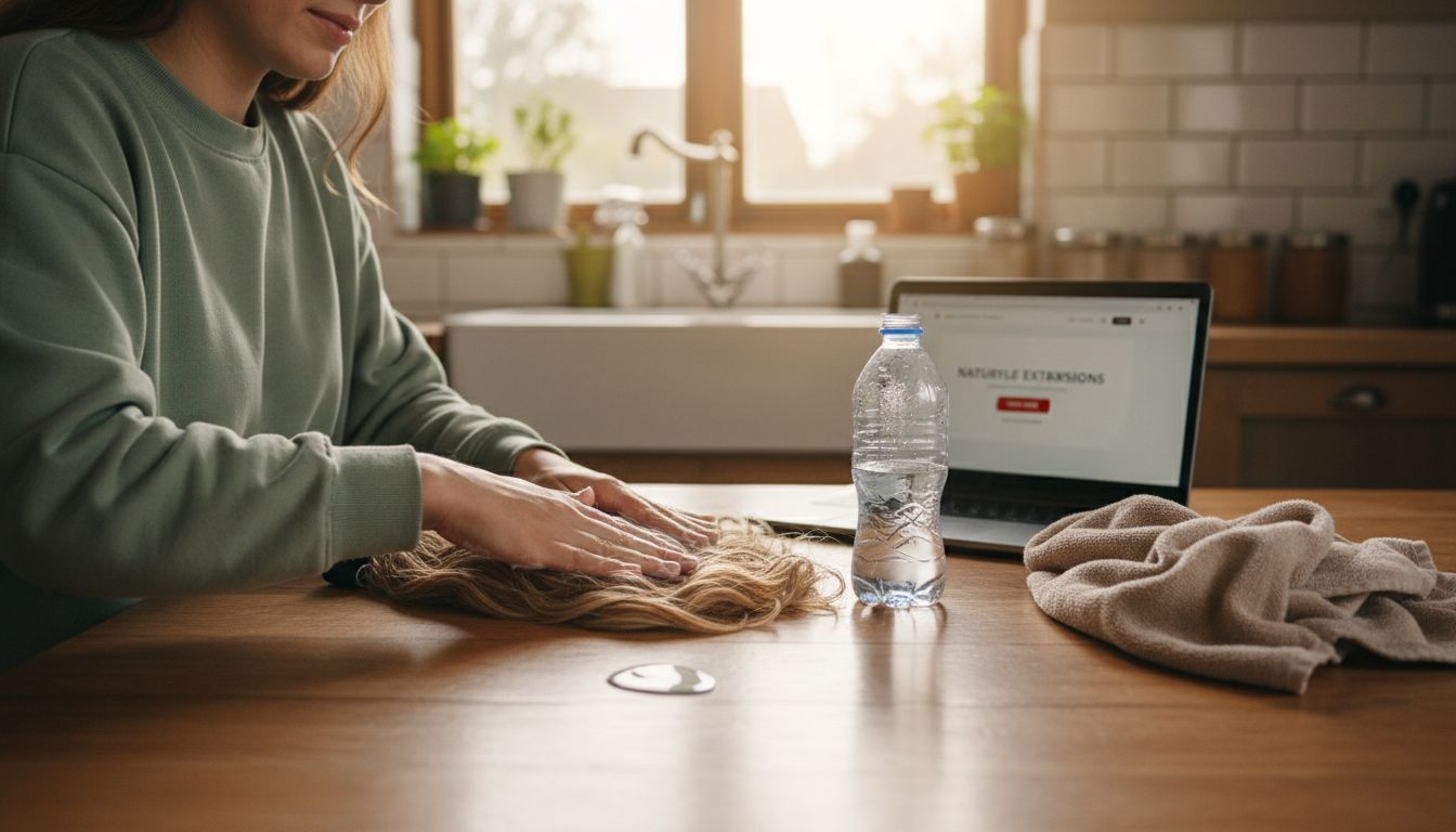 Applying leave-in conditioner to Remy extensions