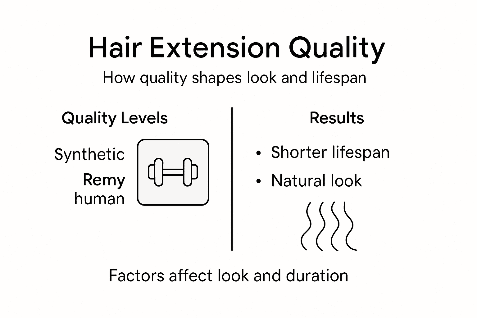 Infographic on hair extension quality and results