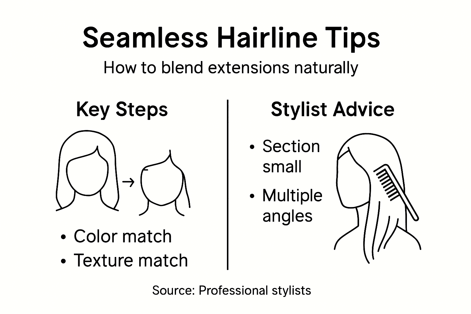 Infographic on hair extension blending tips