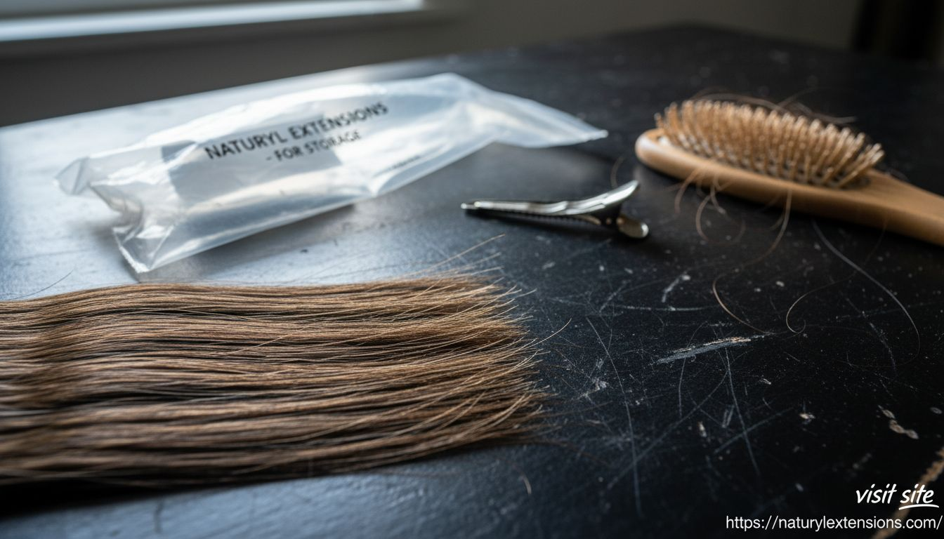 Closeup of aligned Remy hair extension cuticle