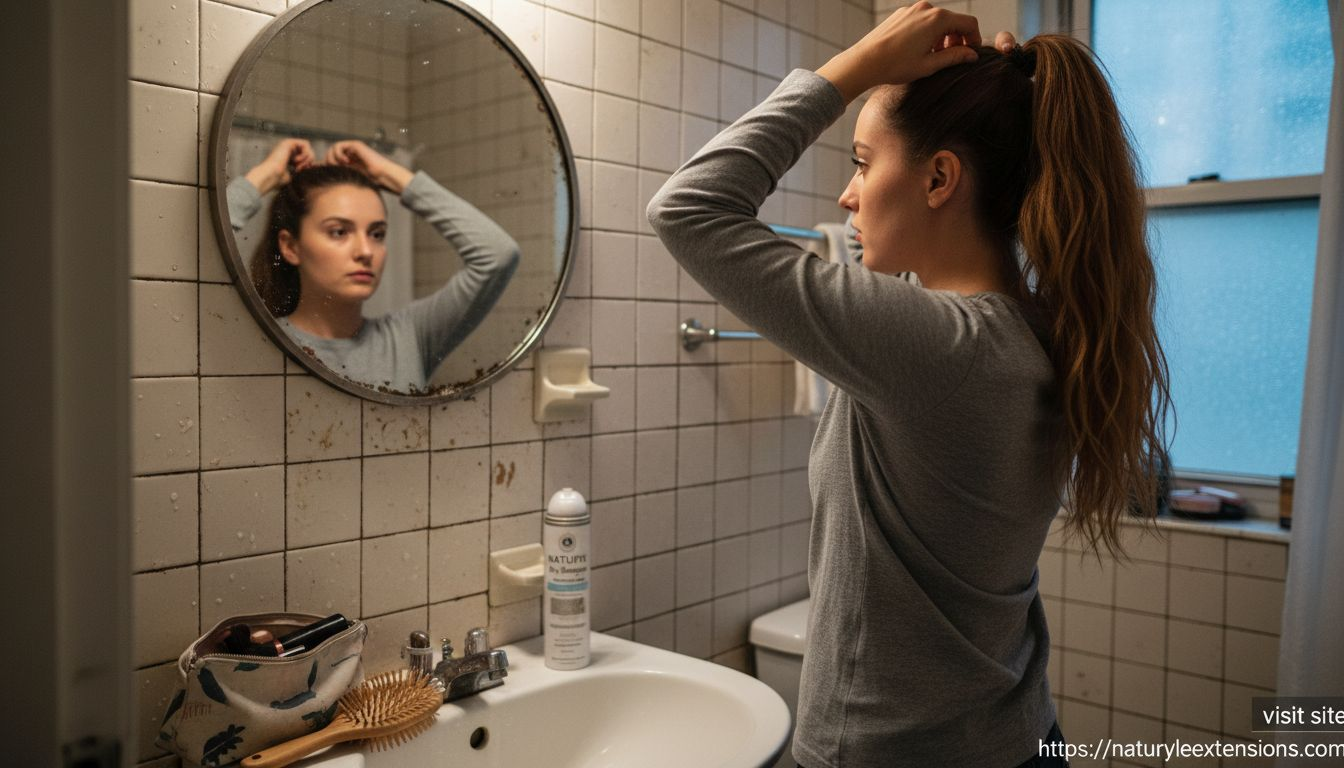 Attaching clip-in ponytail hair extension