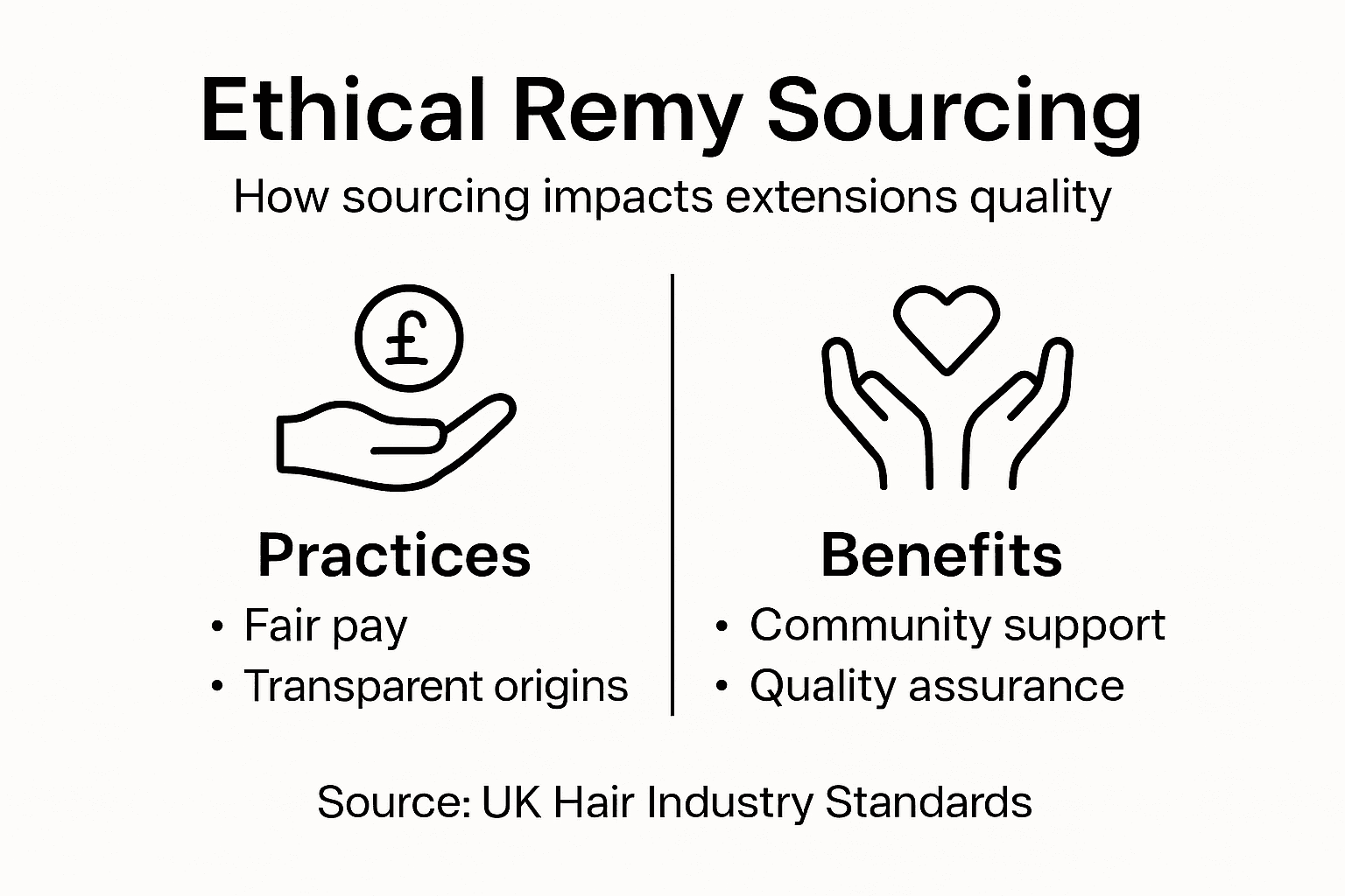 Infographic showing Remy hair ethical sourcing practices