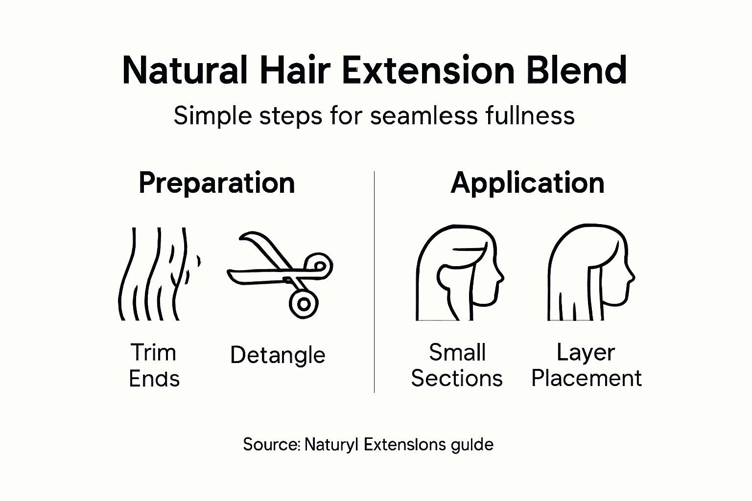Infographic for blending natural hair extensions