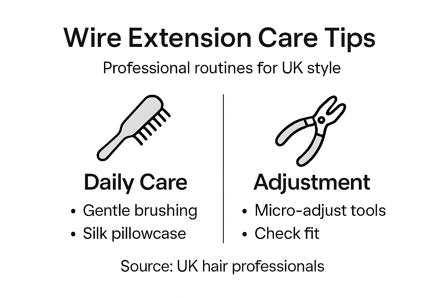 Infographic wire extension care tips UK