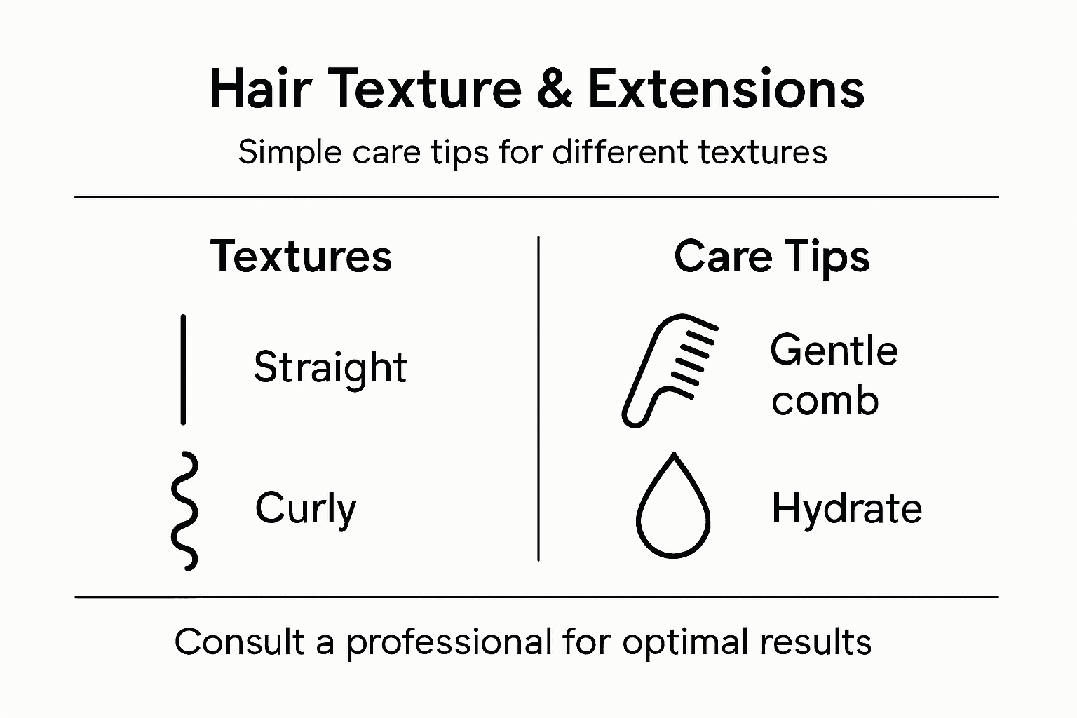 Infographic showing care tips for hair textures