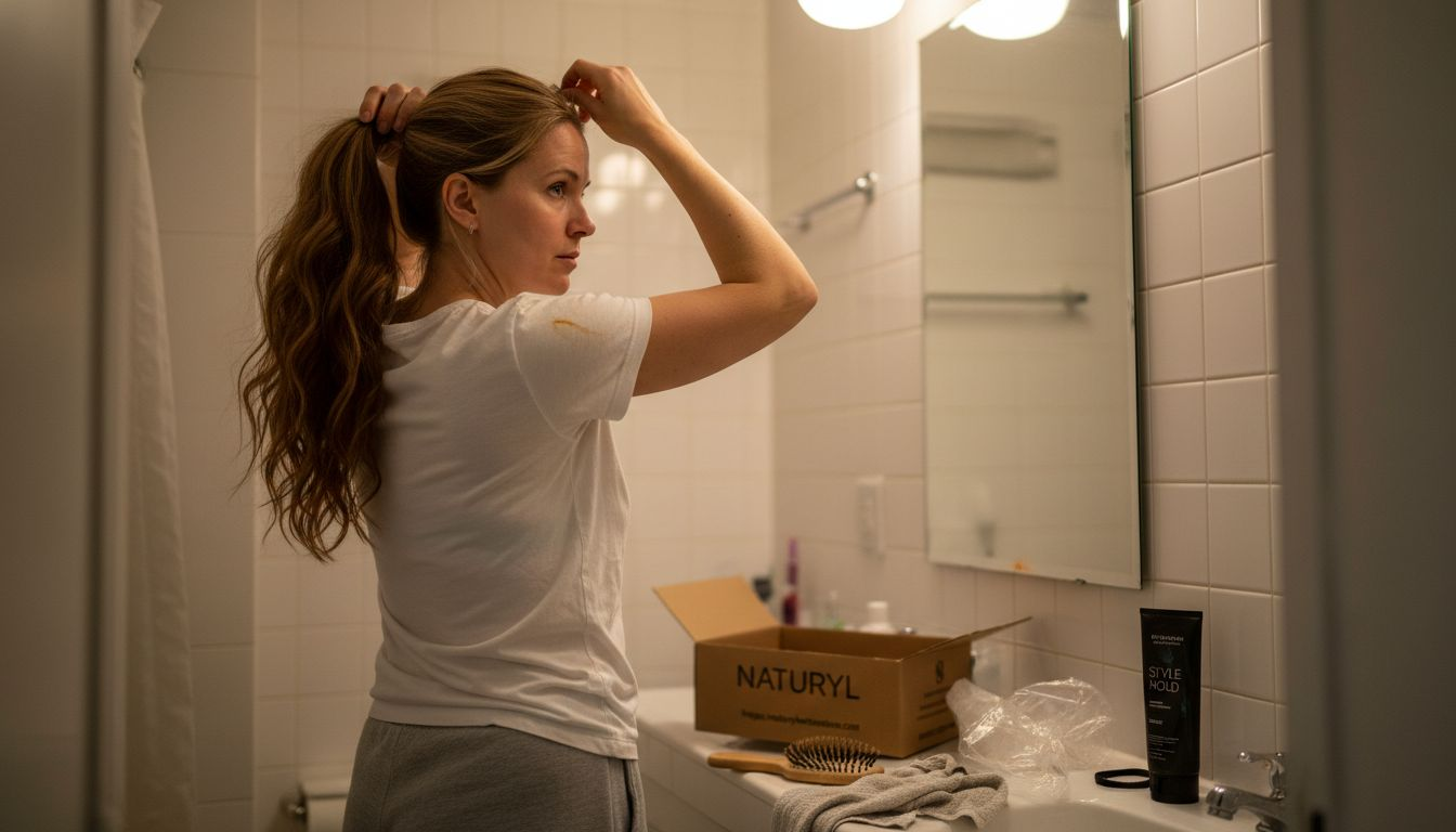 Applying ponytail hair extension at home