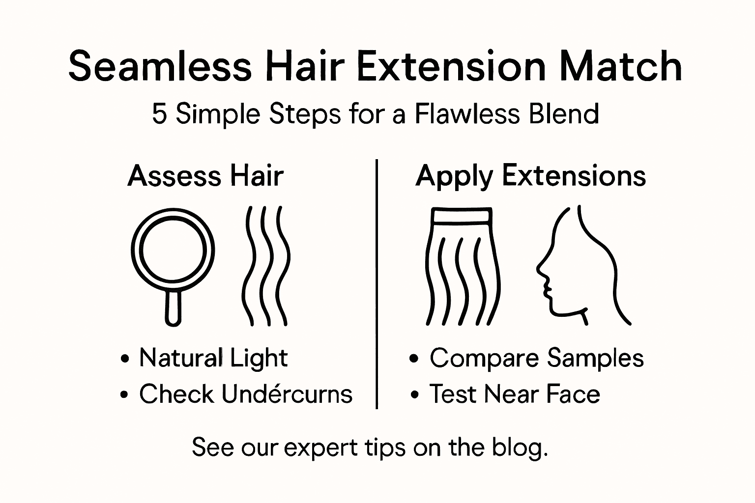 Infographic: five steps for natural hair extension blending