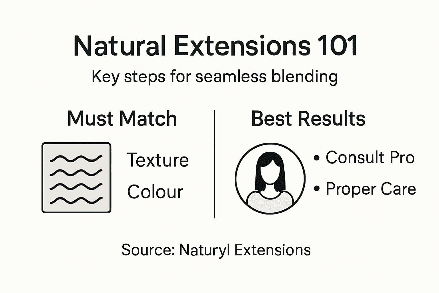 Infographic on achieving natural hair extension look