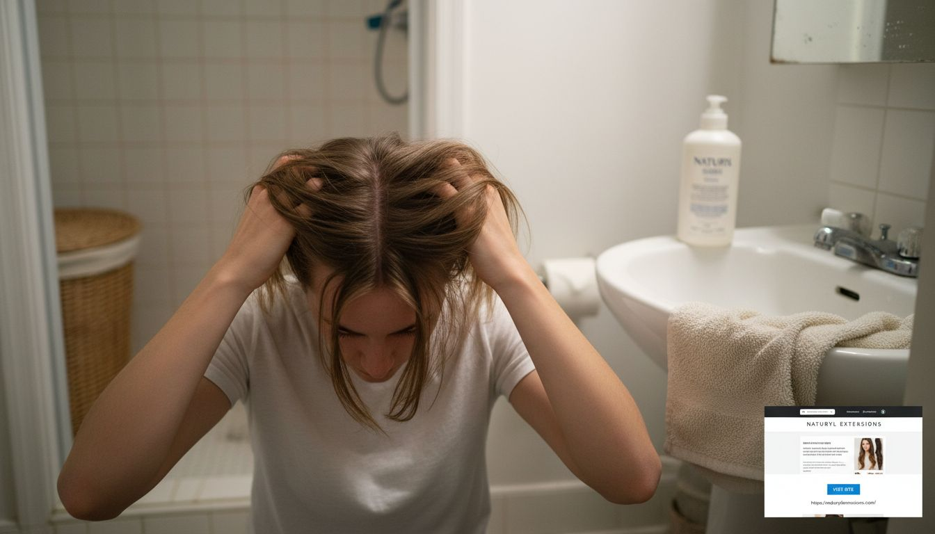 Parted hair showing visible scalp gaps
