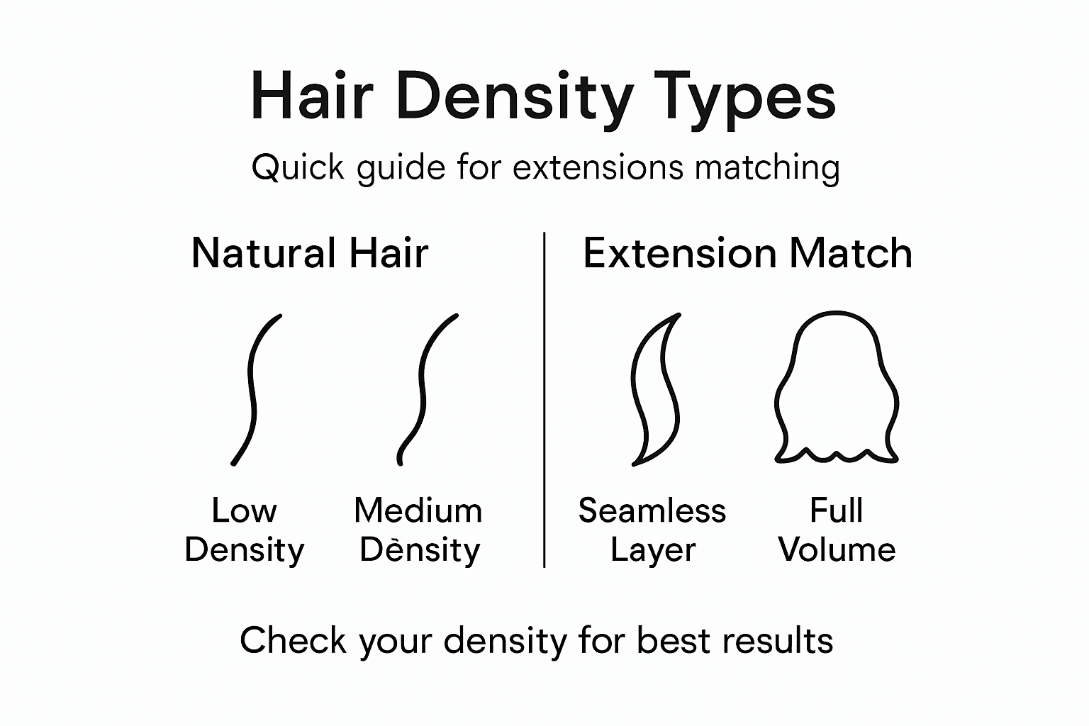 Infographic showing hair density types and matching