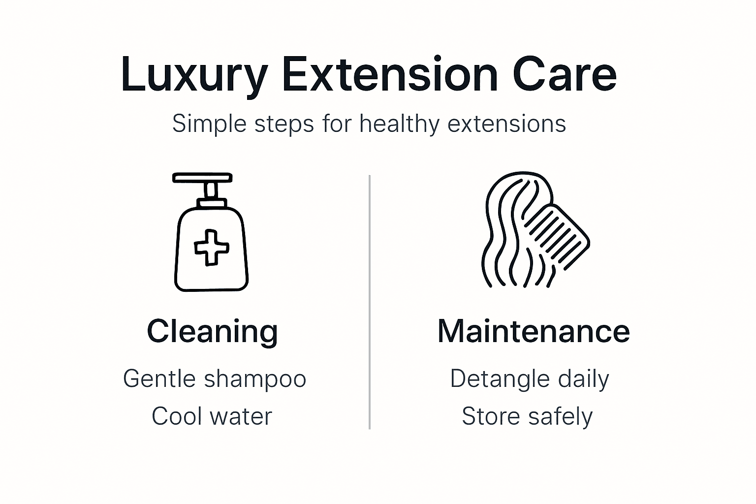 Infographic showing luxury extension care steps