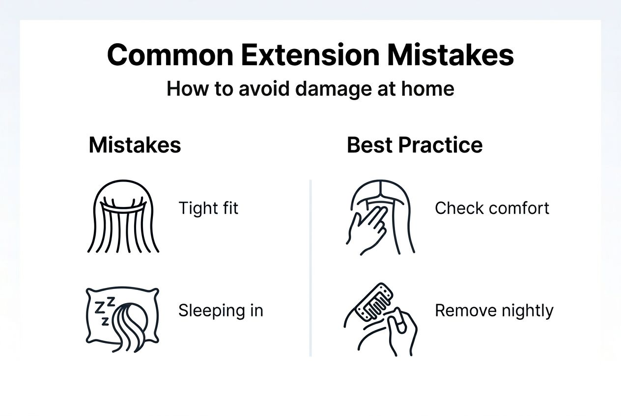 Infographic showing extension mistakes and solutions