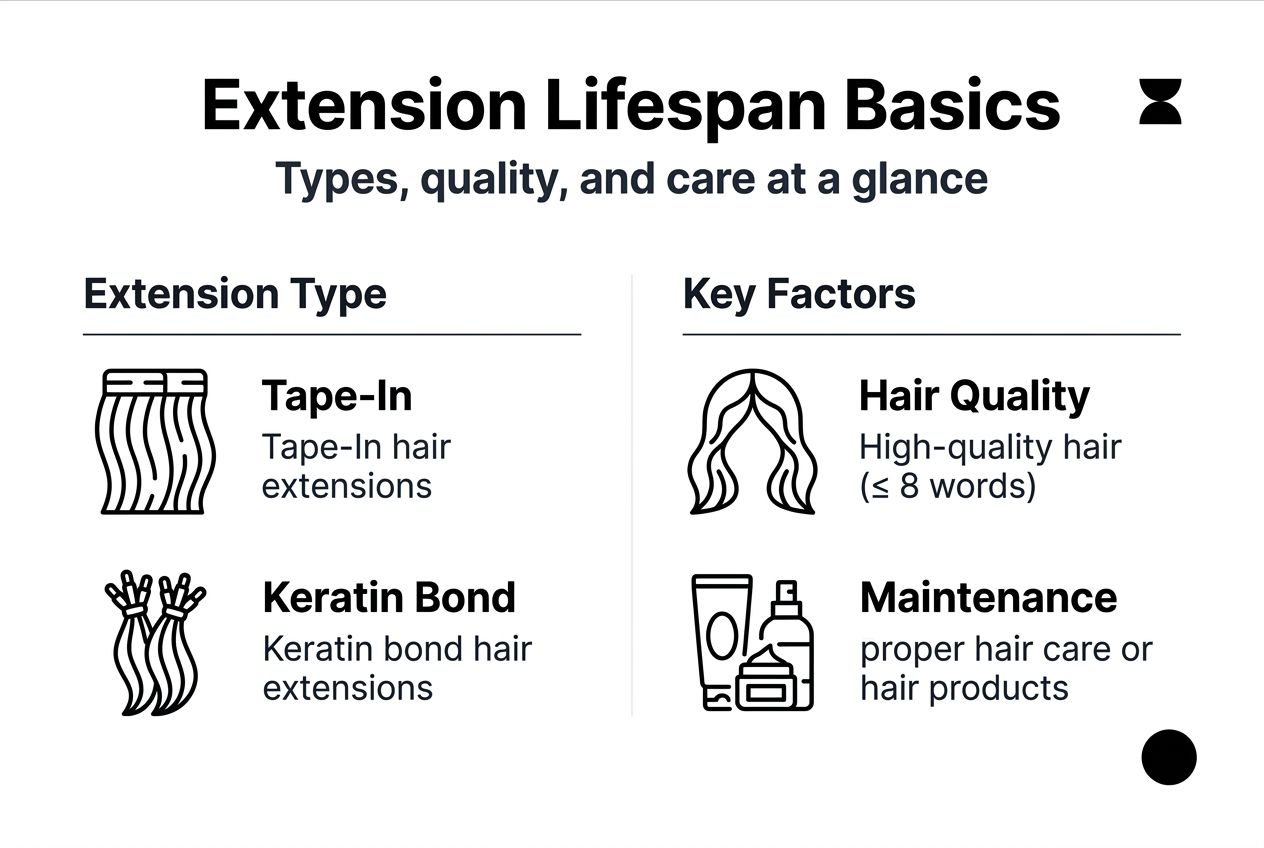 Infographic comparing extension types and lifespan