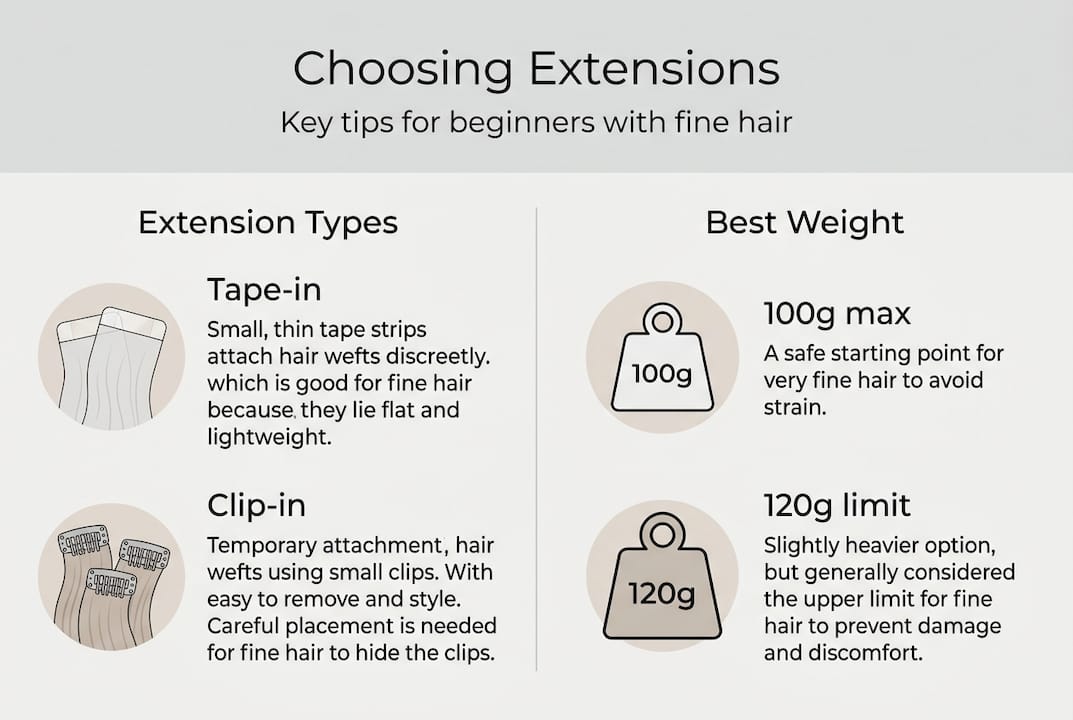 Infographic on extension types and weights