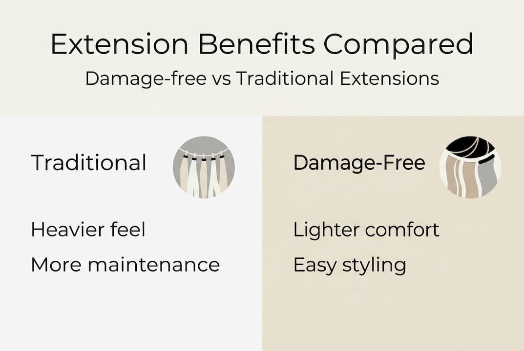 Infographic showing extension benefits comparison