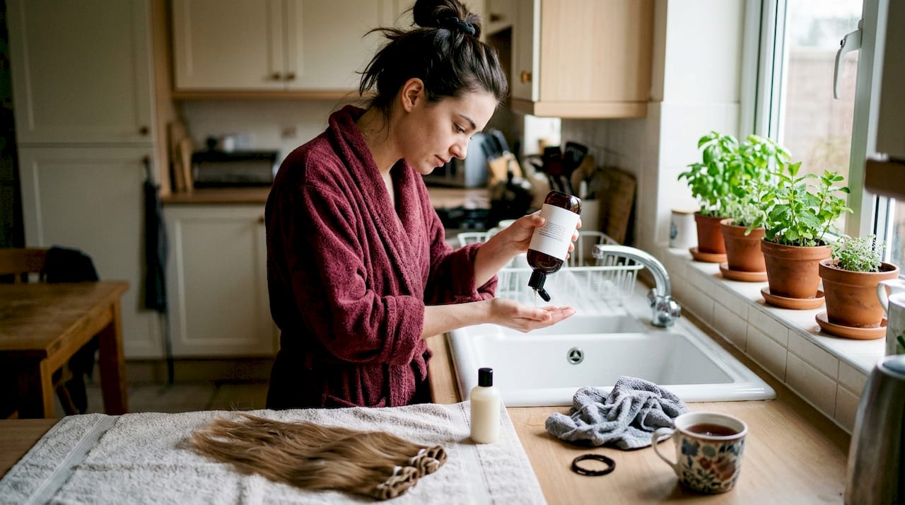 Preparing Remy hair extensions for gentle washing