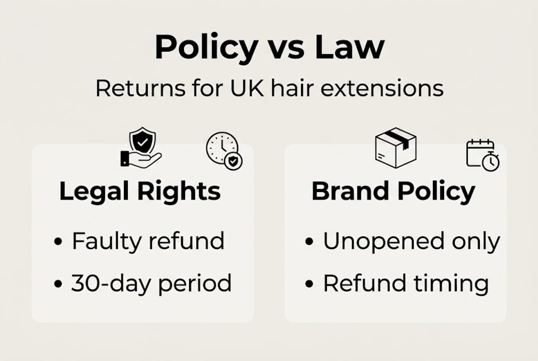 Infographic comparing UK law and brand policy