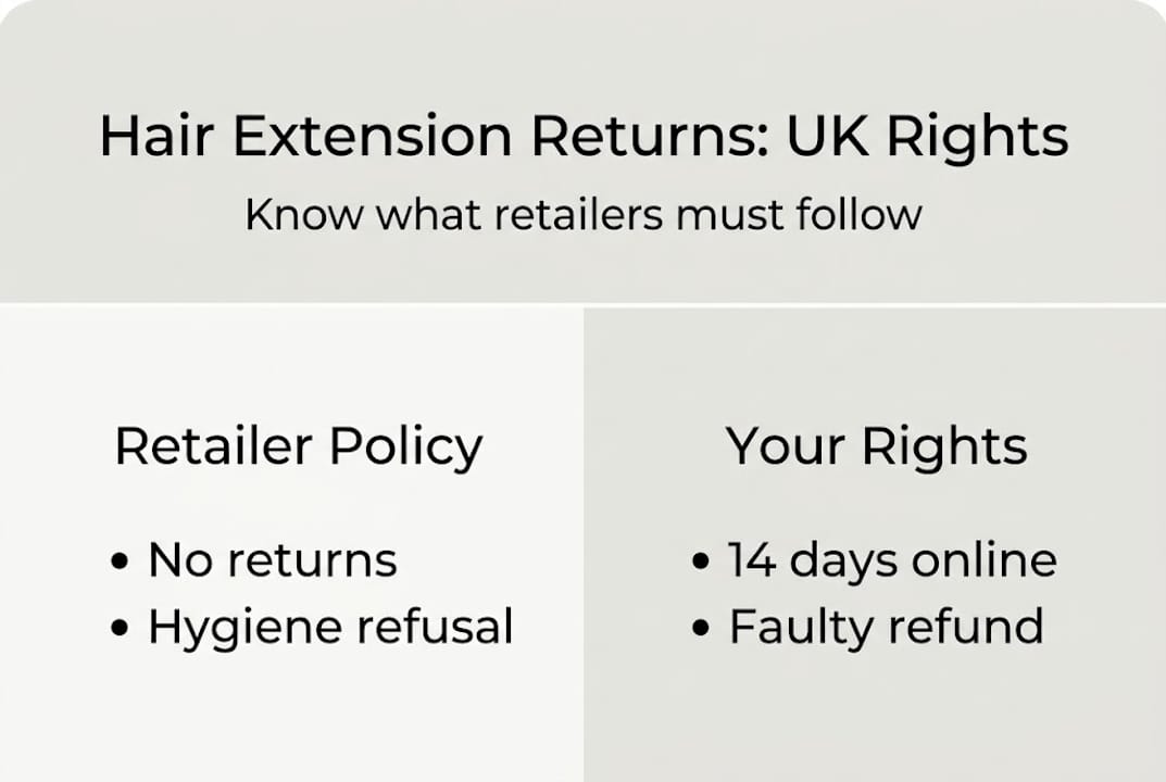 Infographic on UK hair extension return rights
