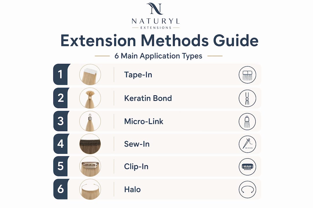 Infographic with six main extension methods listed