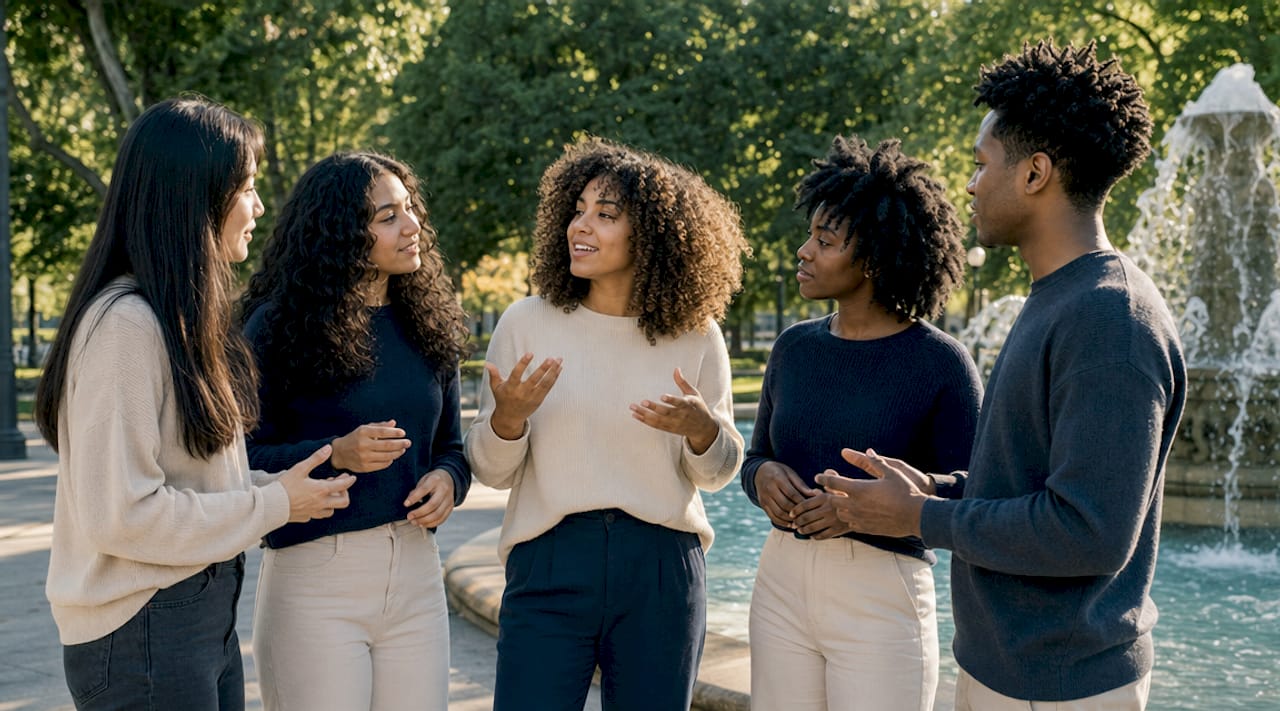 Group showing different hair textures and types