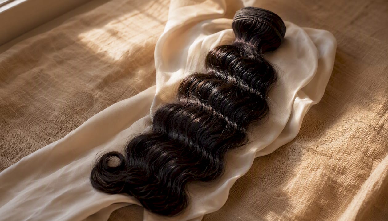 Processed Brazilian loose wave hair bundle