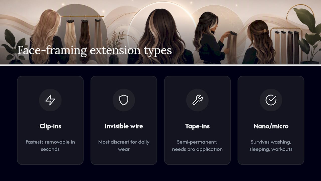 Comparison chart of money piece extension types