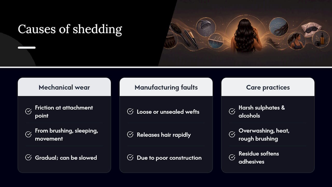 Diagram comparing causes of extension shedding