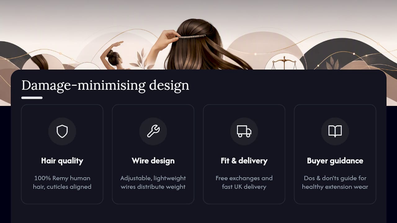 Why Naturyl builds invisible wire extensions around damage minimisation — overview diagram