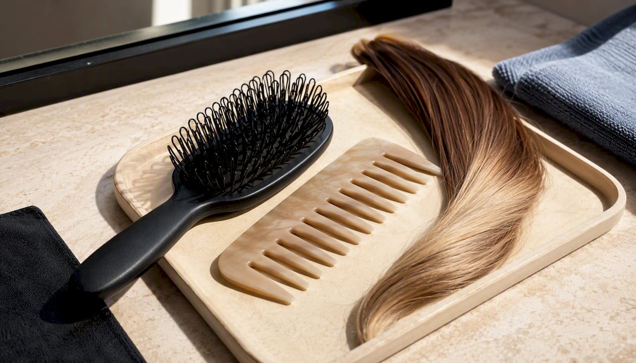 Loop brush and wide-tooth comb