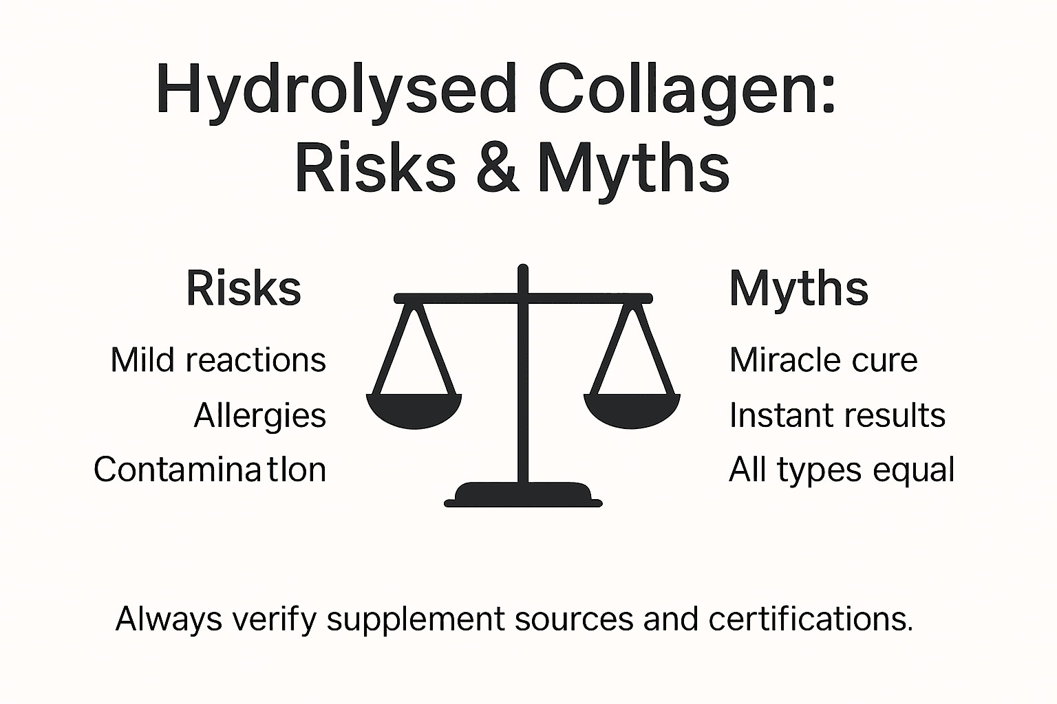 Infographic showing hydrolysed collagen risks and myths