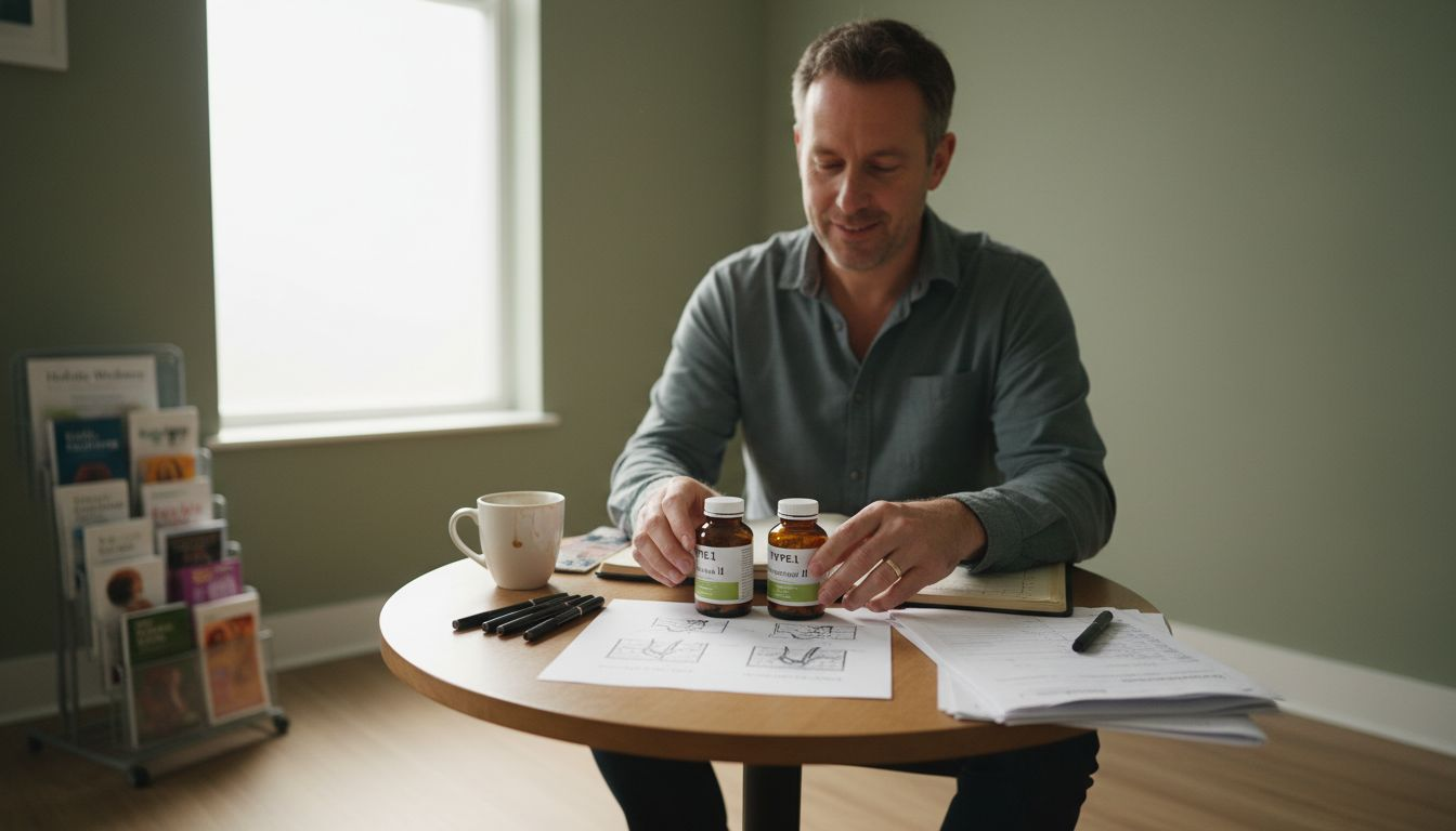 Nutritionist displaying collagen types for clients
