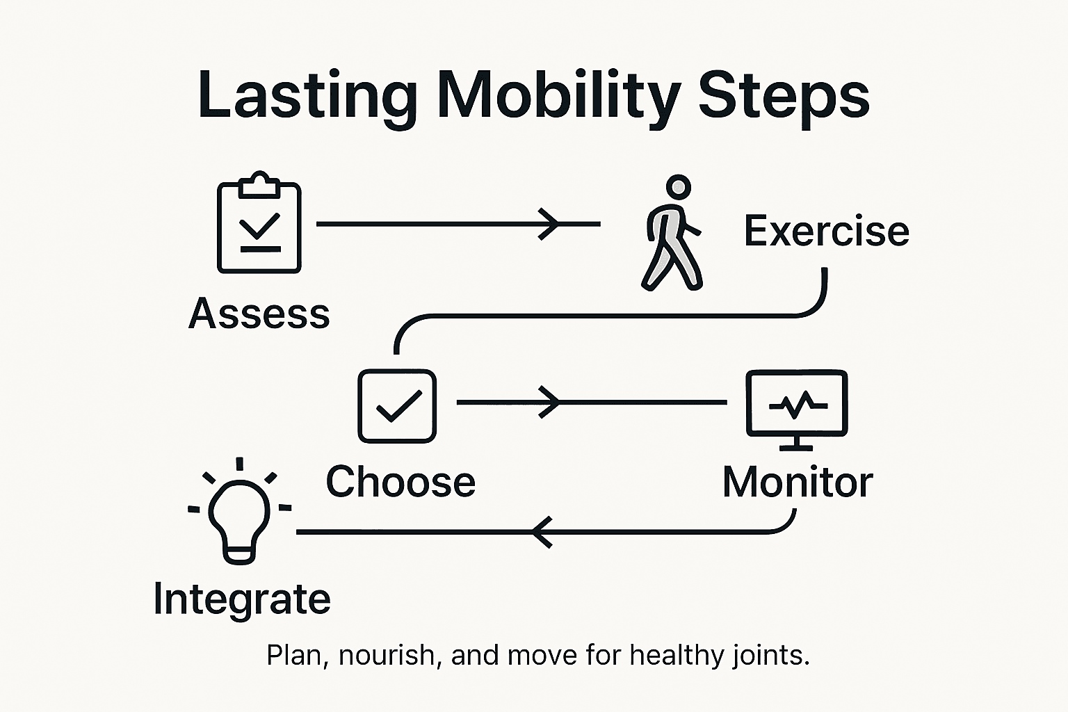 Infographic outlining five natural joint health steps