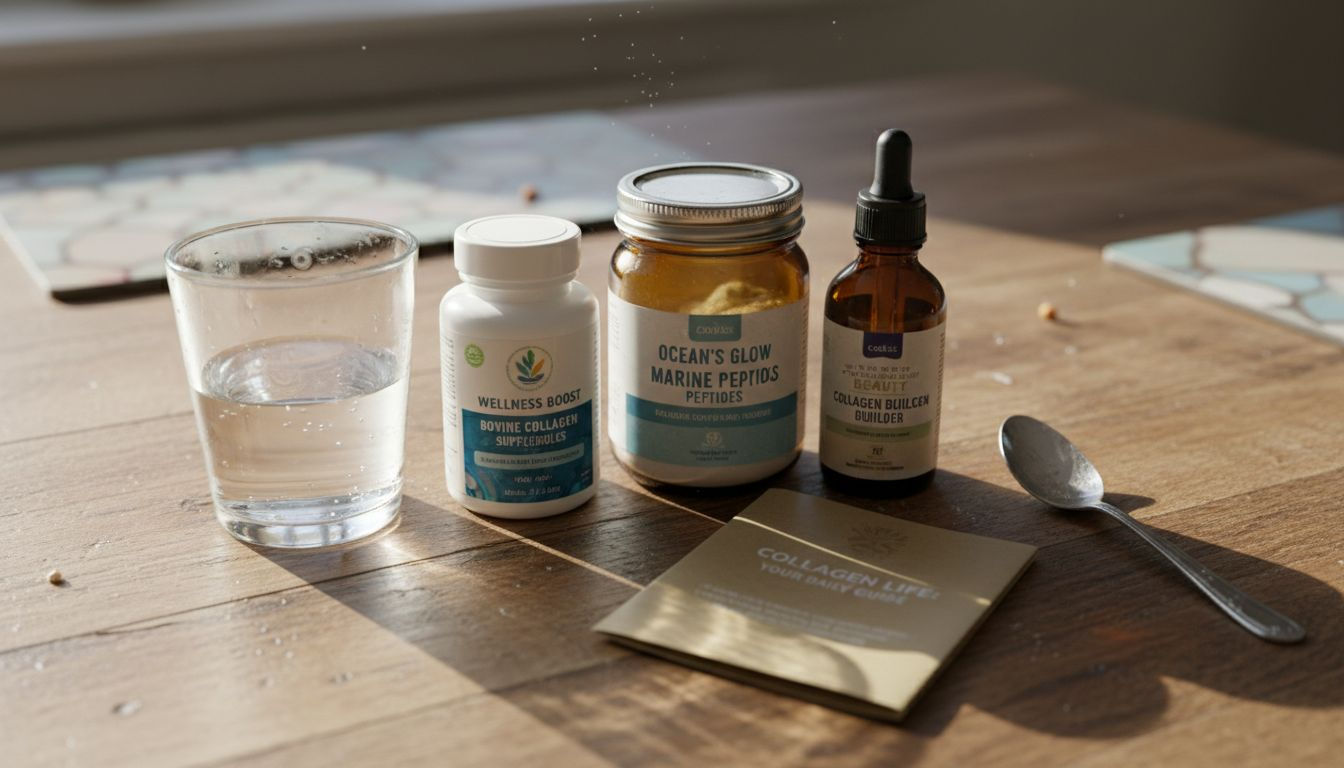 UK collagen supplement types on table